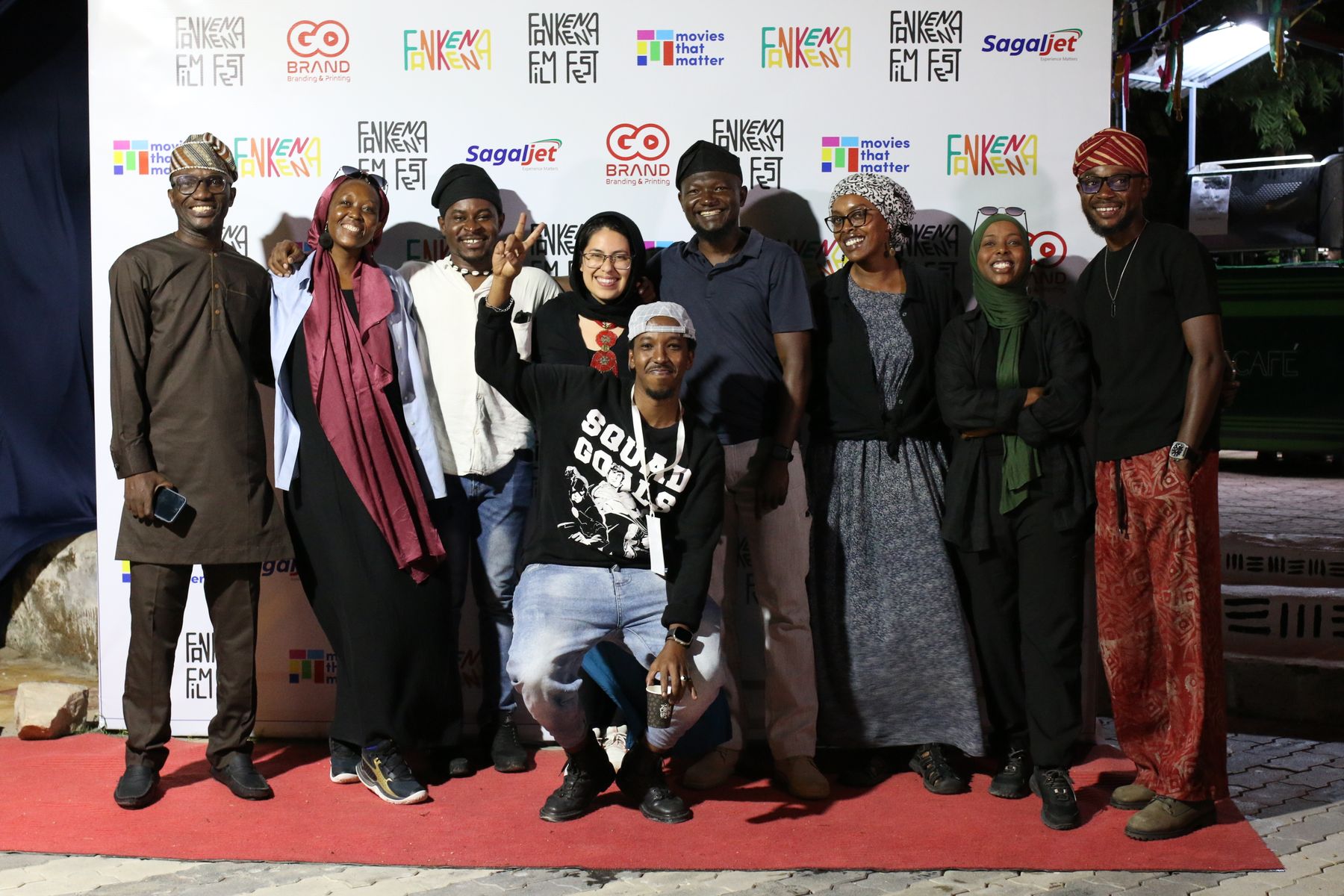 Guests and volunteers together on the red carpet